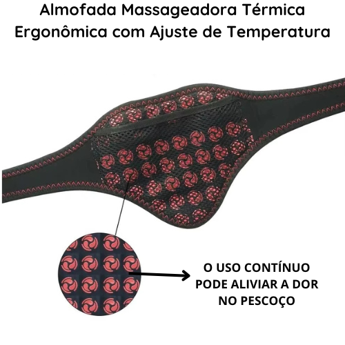 Almofada Massageadora Térmica Ergonômica com Ajuste de Temperatura